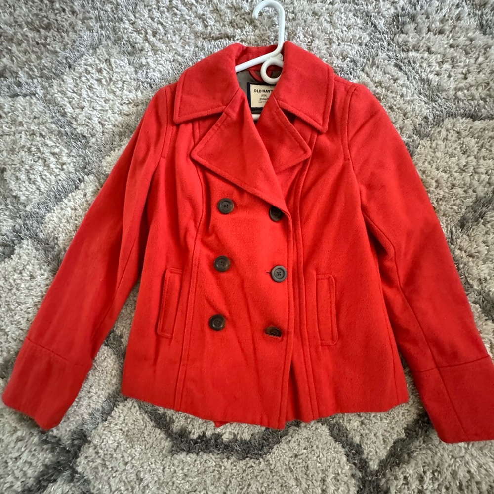 Old Navy Orange Peacoat Size: Small